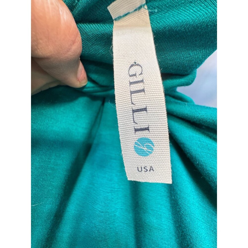 Gilli Teal & Floral Maxi Dress - Sleeveless V-Neck - Chic Beach Stunning - USA - Picture 5 of 15